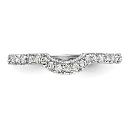 14K White Gold 1/5 carat Diamond Contoured Complete Wedding Band