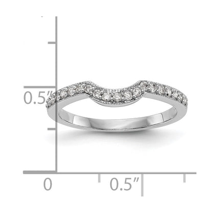14K White Gold 1/5 carat Diamond Contoured Complete Wedding Band