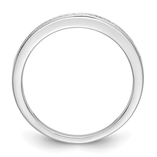 14K White Gold 1/10 carat Complete Diamond Band