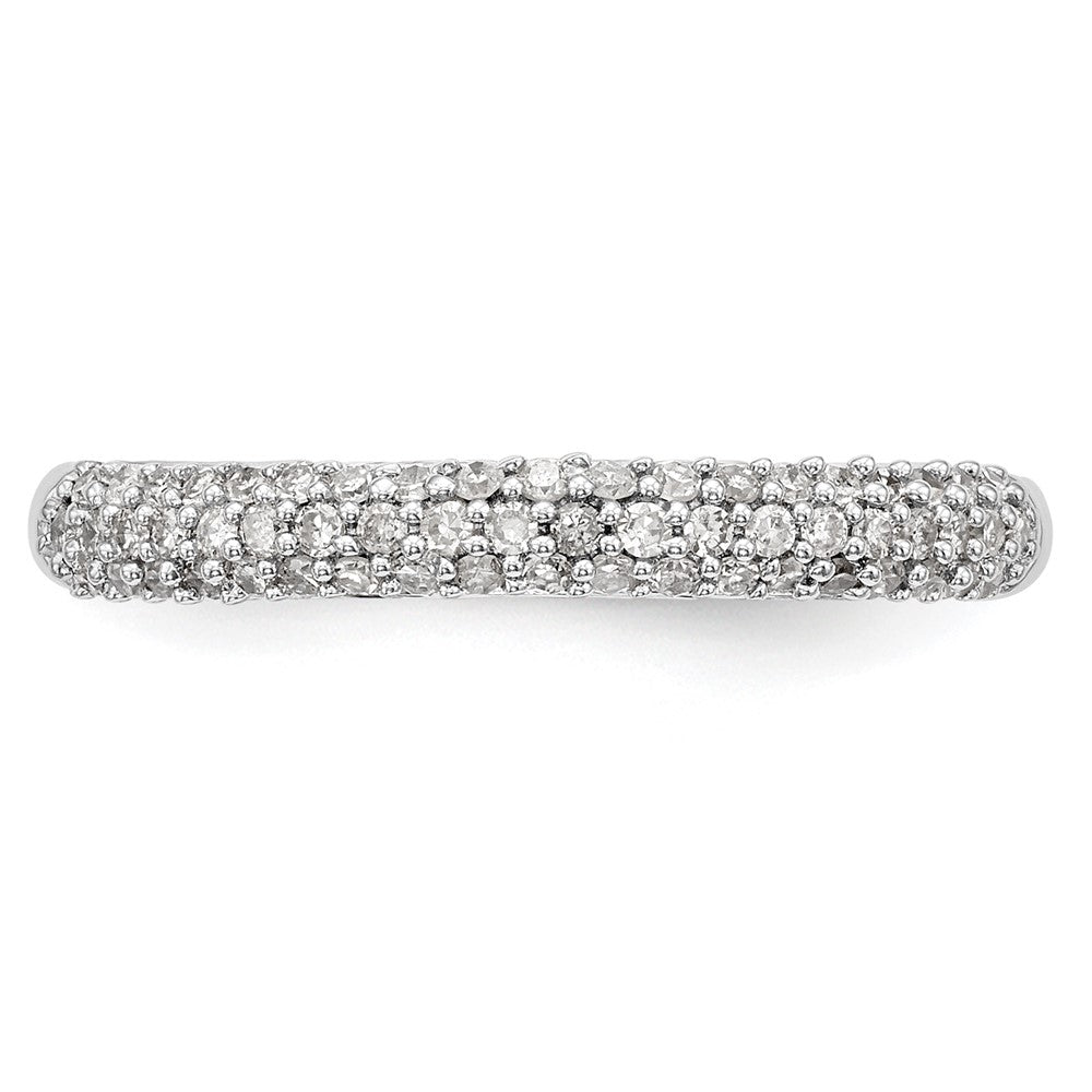 14K White Gold Micro Pave 1/4 carat Complete Diamond Band