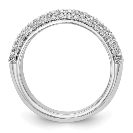 14K White Gold Pave 3/4 carat Complete Diamond Band