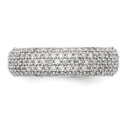 14K White Gold Pave 3/4 carat Complete Diamond Band