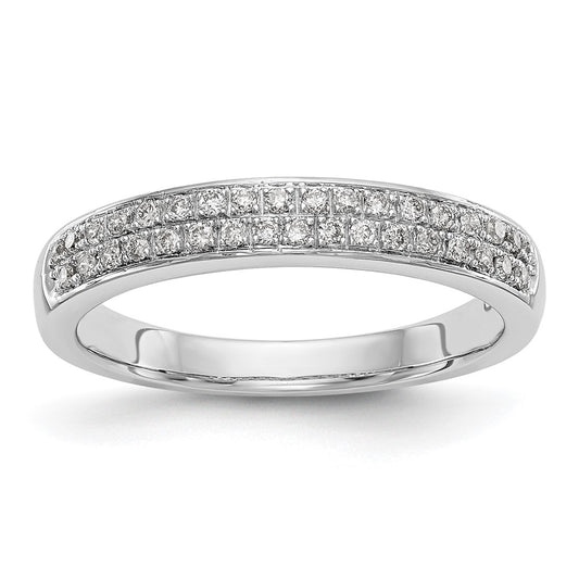 14K White Gold Micro Pave 1/5 carat Complete Diamond Band