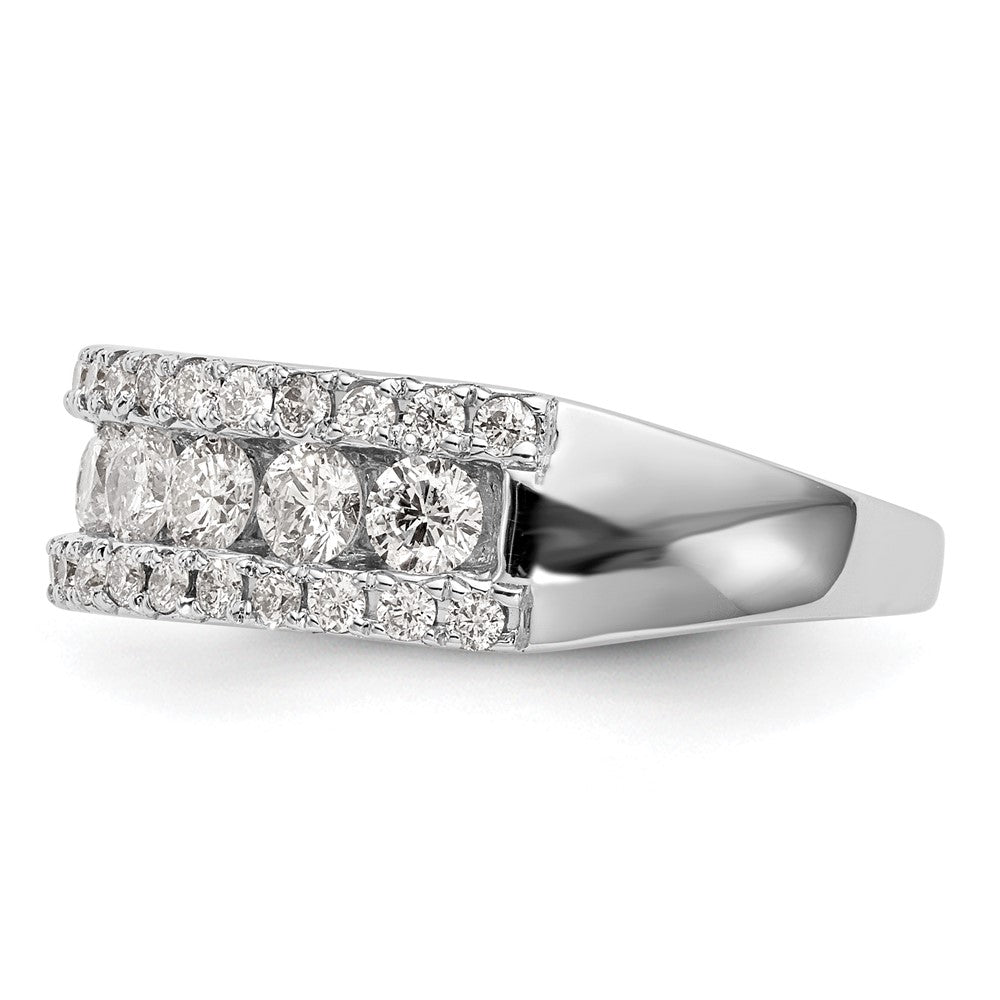 14k White Gold 1 1/2 carat Lab Grown Diamond VS/SI+ G+ Complete Fashion Band