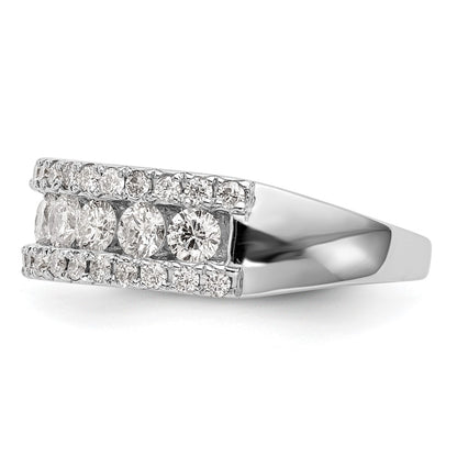 14k White Gold 1 1/2 carat Lab Grown Diamond VS/SI+ G+ Complete Fashion Band