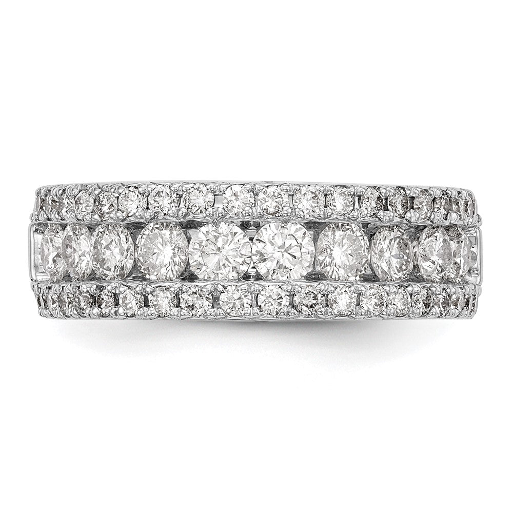 14k White Gold 1 1/2 carat Lab Grown Diamond VS/SI+ G+ Complete Fashion Band