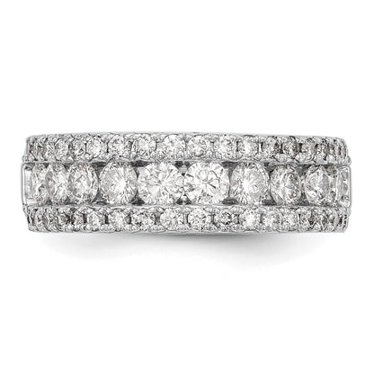 14k White Gold 1 1/2 carat Lab Grown Diamond VS/SI+ G+ Complete Fashion Band