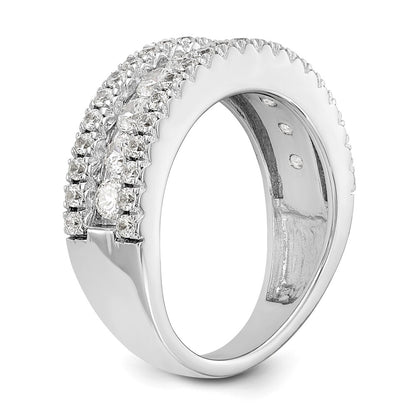 14k White Gold 1 1/2 carat Lab Grown Diamond VS/SI+ G+ Complete Fashion Band