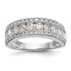 14k White Gold 1 1/2 carat Lab Grown Diamond VS/SI+ G+ Complete Fashion Band