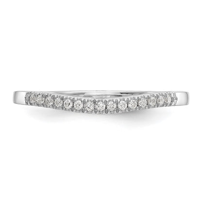 14K White Gold 1/5 carat Diamond Set of 2 Contoured Complete Wedding Bands