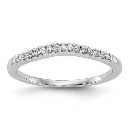 14K White Gold 1/5 carat Diamond Set of 2 Contoured Complete Wedding Bands