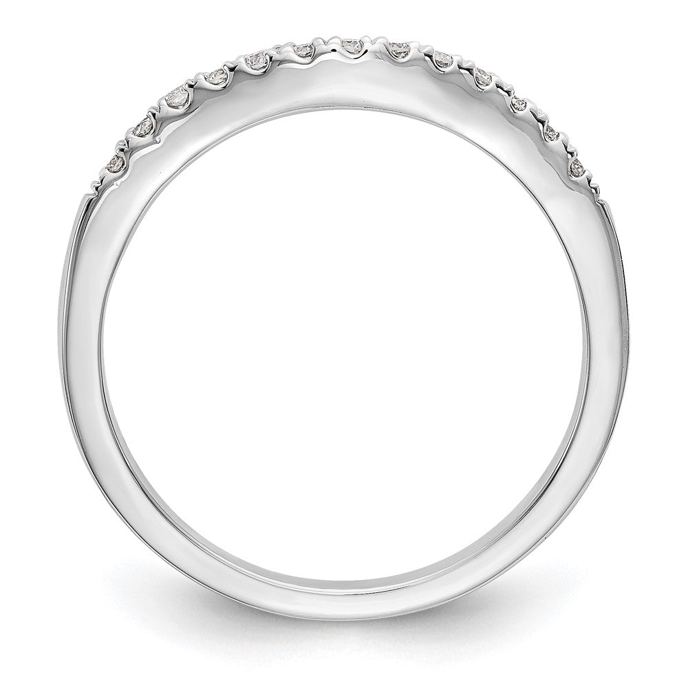 14K White Gold 1/3 carat Diamond Set of 2 Contoured Complete Wedding Bands
