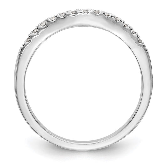 14K White Gold 1/3 carat Diamond Set of 2 Contoured Complete Wedding Bands