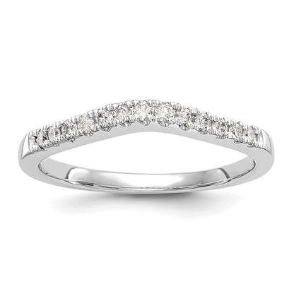 14K White Gold 1/3 carat Diamond Set of 2 Contoured Complete Wedding Bands