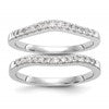 14K White Gold 1/3 carat Diamond Set of 2 Contoured Complete Wedding Bands