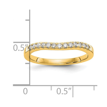 14k 1/3 carat Lab Grown Diamond VS/SI+ G+ Complete Set of Two Curved Wedding Bands