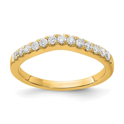 14k 5/8 carat Lab Grown Diamond VS/SI+ G+ Complete Set of Two Curved Wedding Bands