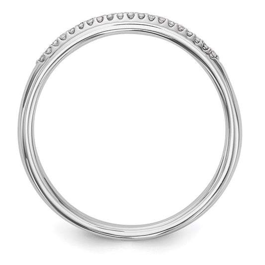 14K White Gold 1/20 carat Diamond Complete Wedding Band