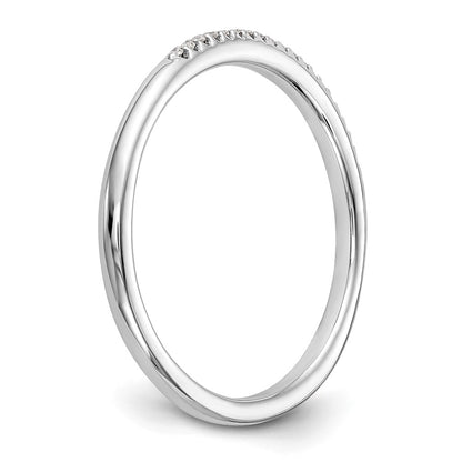 14K White Gold 1/20 carat Diamond Complete Wedding Band