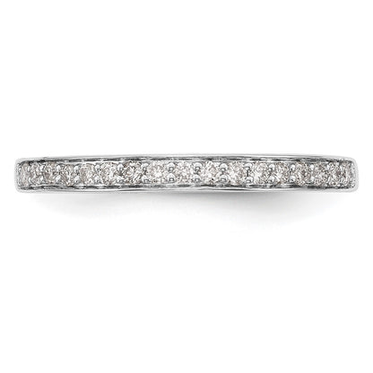 14K White Gold 1/8 carat Diamond Complete Wedding Band