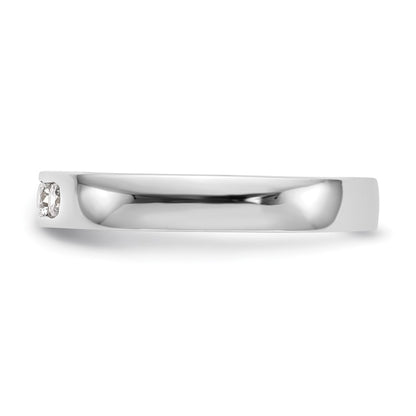 14k White Gold 5-Stone (Holds 5-2.4mm Round) Channel Band Mounting (Closed)