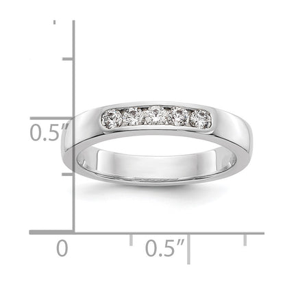 14k White Gold 5-Stone (Holds 5-2.4mm Round) Channel Band Mounting (Closed)
