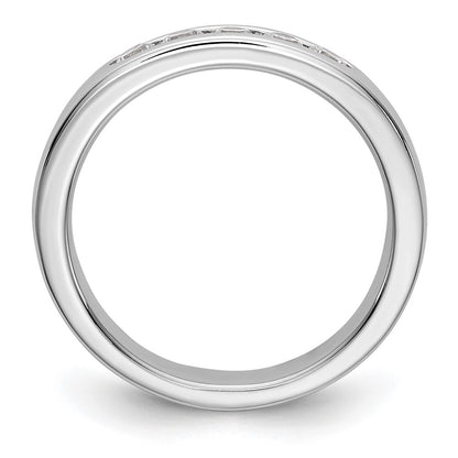 14k White Gold 5-Stone (Holds 5-2.6mm Round) Channel Band Mounting (Closed)