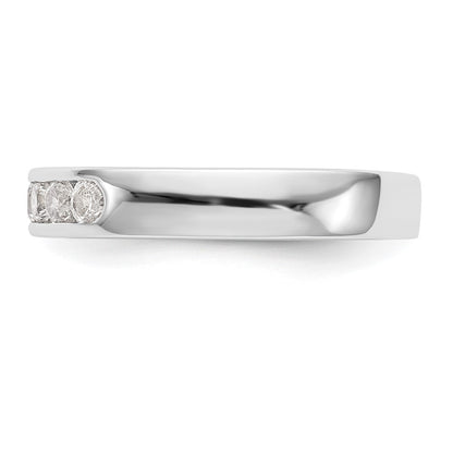 14k White Gold 5-Stone (Holds 5-2.6mm Round) Channel Band Mounting (Closed)