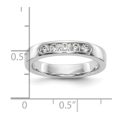 14k White Gold 5-Stone (Holds 5-2.6mm Round) Channel Band Mounting (Closed)