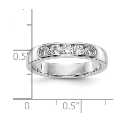 14k White Gold 5-Stone (Holds 5-2.9mm Round) Channel Band Mounting (Closed)