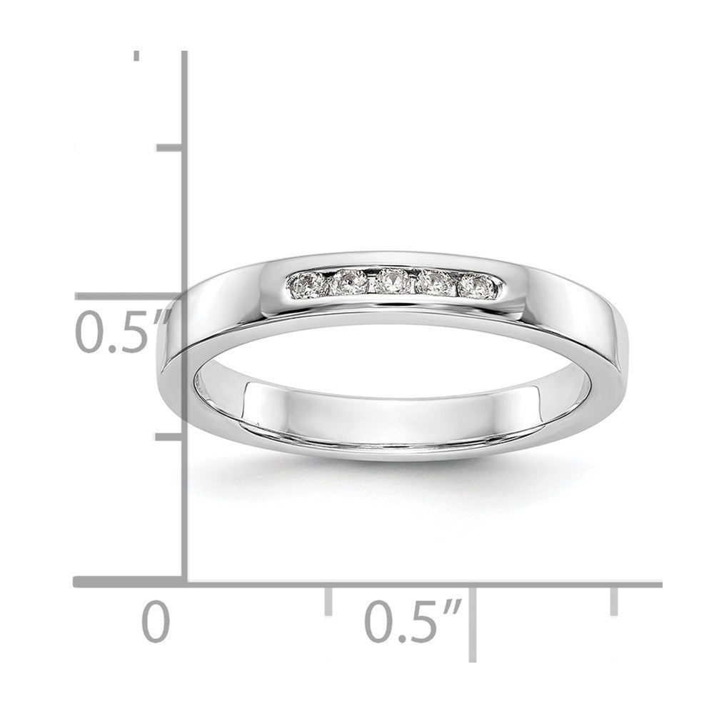 14k White Gold 5-Stone (Holds 5-1.6mm Round) Channel Band Mounting (Closed)