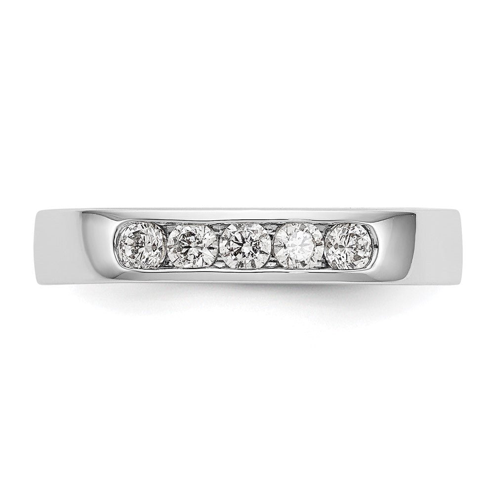 14k White Gold 5-Stone (Holds 5-2.5mm Round) Channel Band Mounting (Closed)