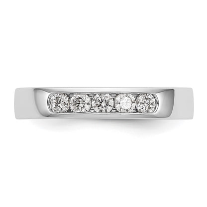 14k White Gold 5-Stone (Holds 5-2.5mm Round) Channel Band Mounting (Closed)