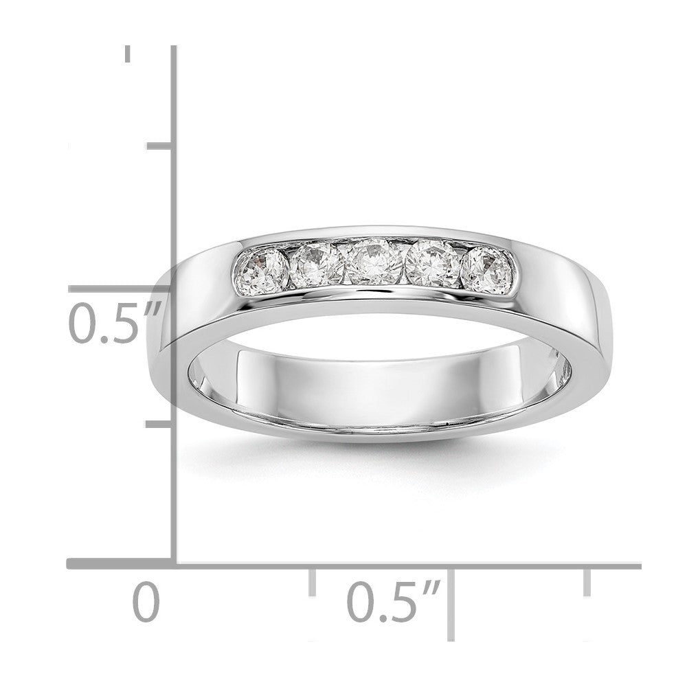 14k White Gold 5-Stone (Holds 5-2.5mm Round) Channel Band Mounting (Closed)