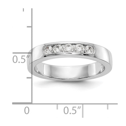 14k White Gold 5-Stone (Holds 5-2.5mm Round) Channel Band Mounting (Closed)