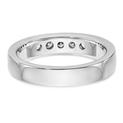 14k White Gold 5-Stone (Holds 5-2.6mm Round) Channel Band Mounting (Closed)