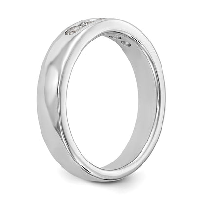 14k White Gold 5-Stone (Holds 5-2.6mm Round) Channel Band Mounting (Closed)