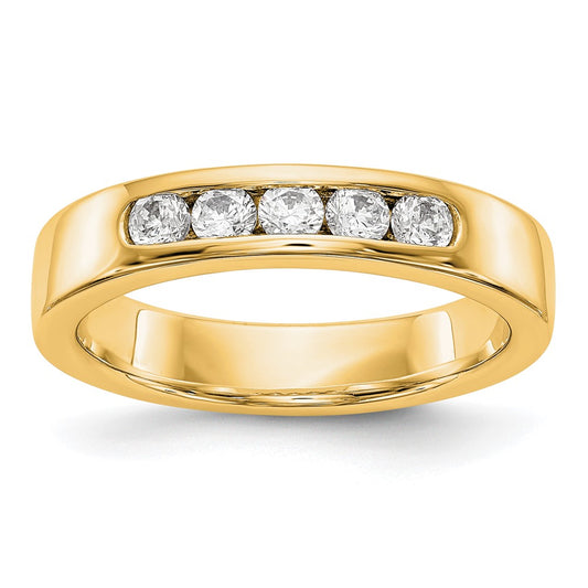 14k Yellow Gold 5-Stone (Holds 5-2.6mm Round) Channel Band Mounting (Closed)