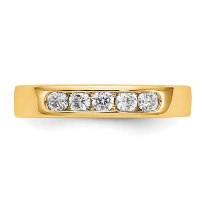 14k Yellow Gold 5-Stone (Holds 5-2.7mm Round) Channel Band Mounting (Closed)