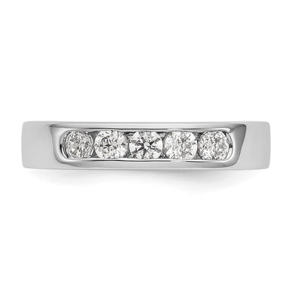 14k White Gold 5-Stone (Holds 5-2.9mm Round) Channel Band Mounting (Closed)