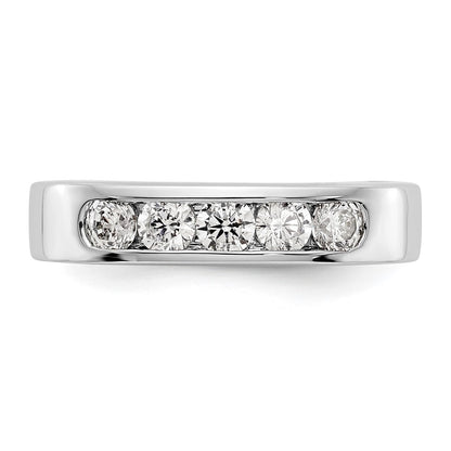 14k White Gold 5-Stone (Holds 5-3.1mm Round) Channel Band Mounting (Closed)