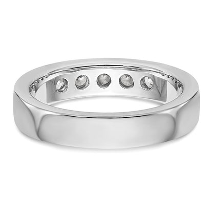 14k White Gold 5-Stone (Holds 5-3.1mm Round) Channel Band Mounting (Closed)