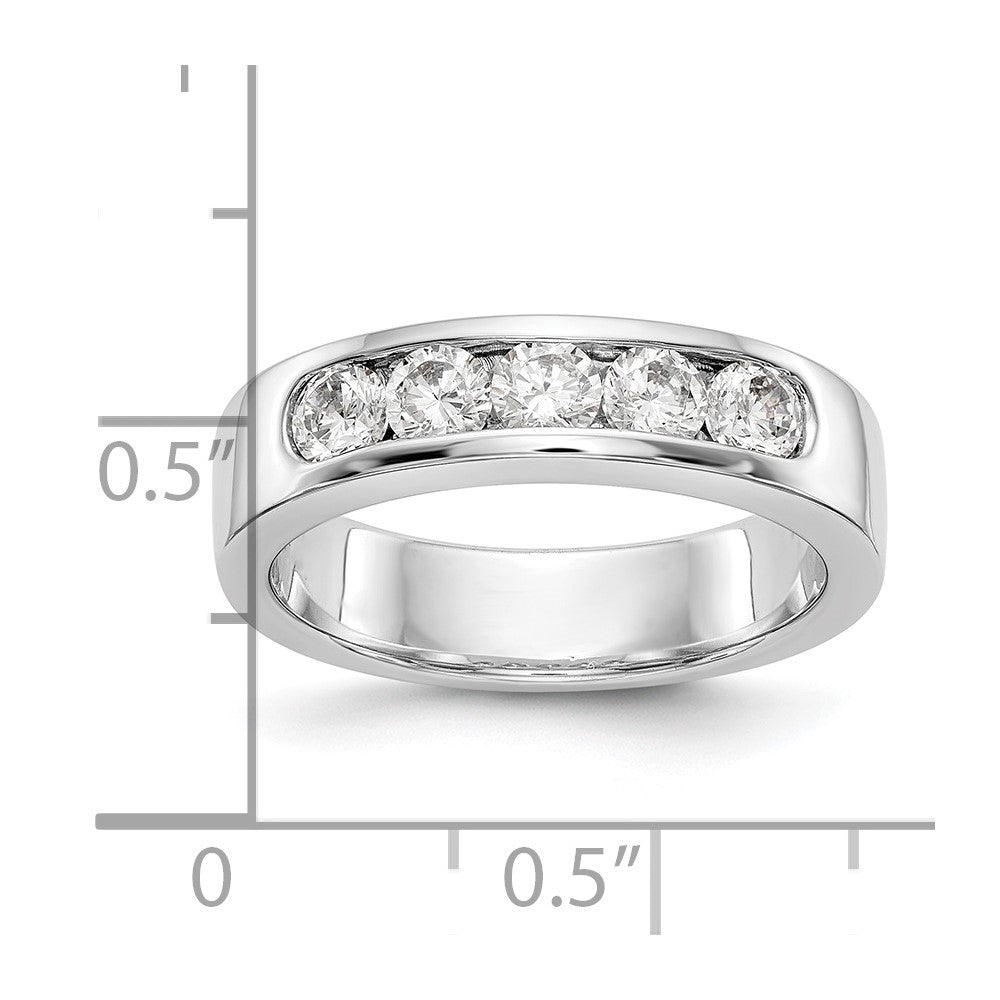 14k White Gold 5-Stone (Holds 5-3.4mm Round) Channel Band Mounting (Closed)