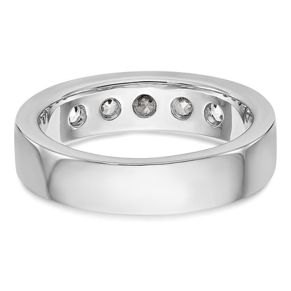 14k White Gold 5-Stone (Holds 5-3.8mm Round) Channel Band Mounting (Closed)