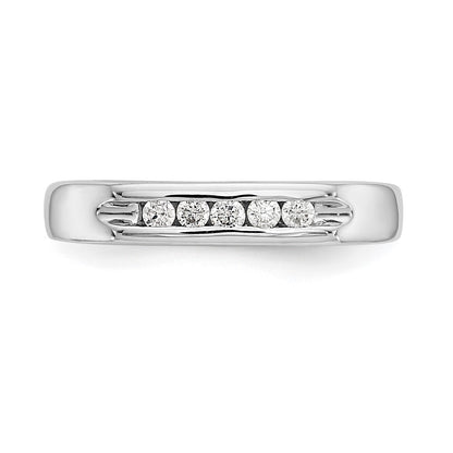 14K White Gold 5-Stone (Holds 5-1.9mm Round) Open Channel Band Mounting