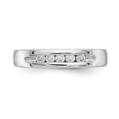 14K White Gold 5-Stone (Holds 5-2.1mm Round) Open Channel Band Mounting