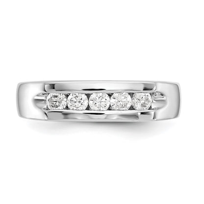 14K White Gold 5-Stone (Holds 5-2.7mm Round) Open Channel Band Mounting