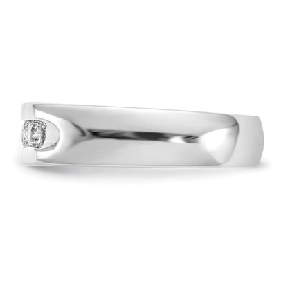 14K White Gold 5-Stone (Holds 5-2.9mm Round) Open Channel Band Mounting