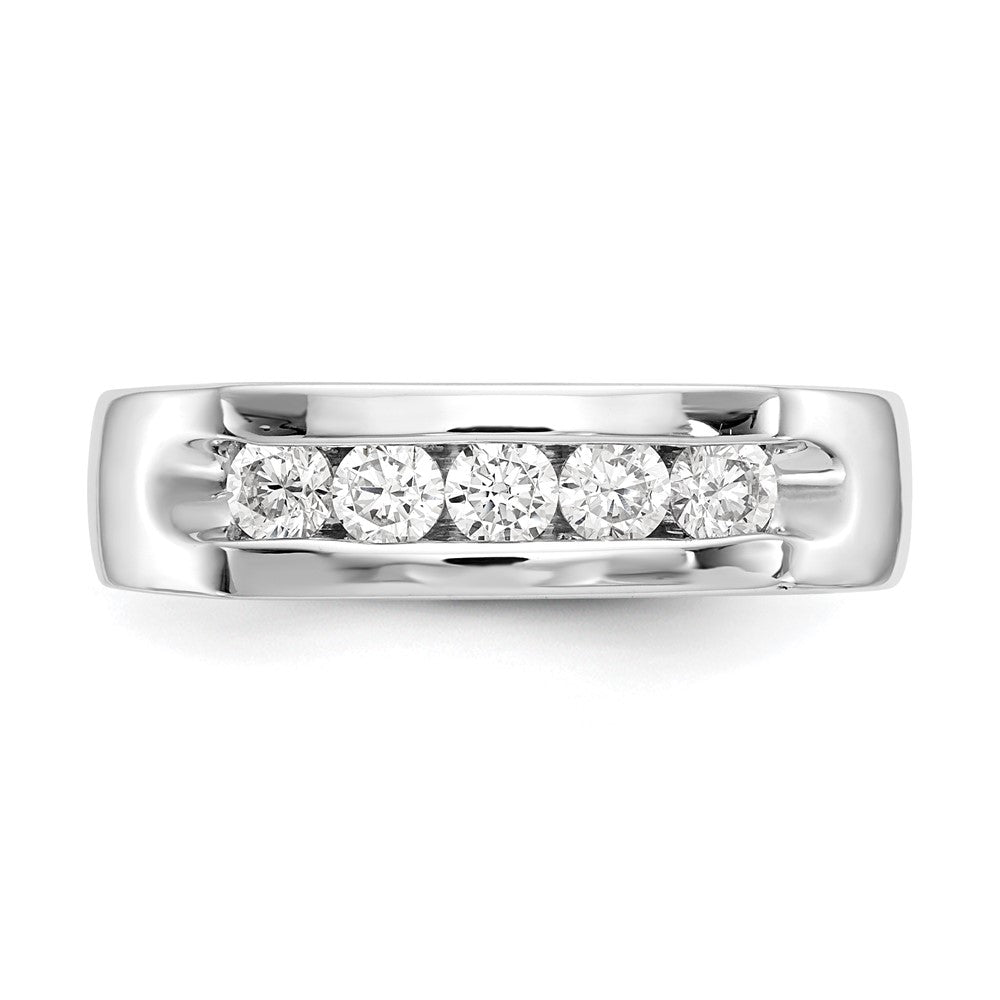 14K White Gold 5-Stone (Holds 5-2.9mm Round) Open Channel Band Mounting