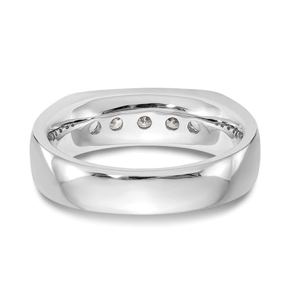 14K White Gold 5-Stone (Holds 5-2.9mm Round) Open Channel Band Mounting
